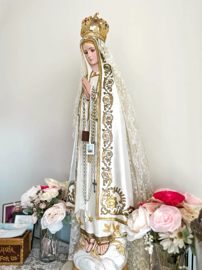 Fatima Pilgrim Statue at a Home